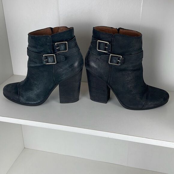 Lucky Brand Laureen Distressed Finish Nubuck Leather Ankle Boots 8.5 - Picture 9 of 12